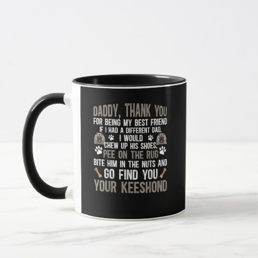 Grappige Keeshond hond voor Keeshond Dad Mok (Links)