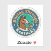 Grappige  Kentucky Horse Racing Retro Sticker (Vel)