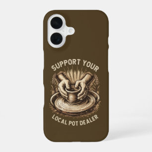 Grappige Keramiek Ondersteun Je Lokale Pot Verkope iPhone 16 Hoesje