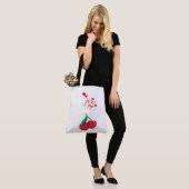 Grappige kersen in de liefde. draagtas (Op model)