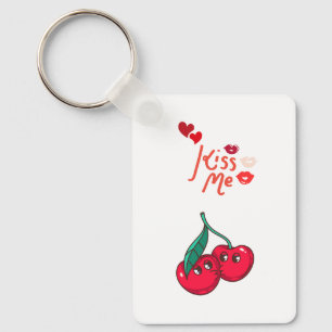 Grappige kersen in de liefde. sleutelhanger
