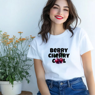 Grappige kersenvibe slogan moederdag t-shirt