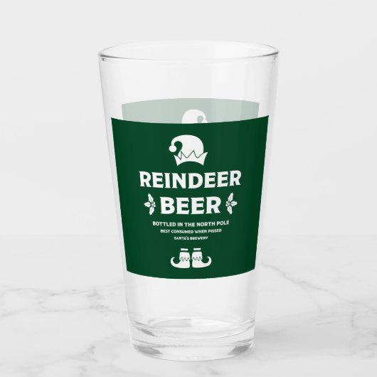 Grappige kerst bier labels glas (Voorkant)