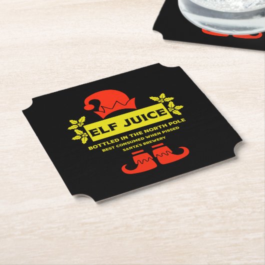 Grappige kerst bier labels kartonnen onderzetters (Gekanteld)