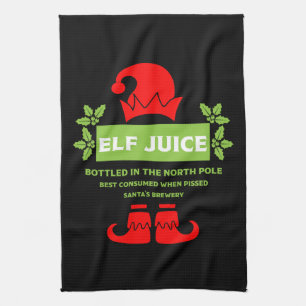 Grappige kerst bier labels theedoek
