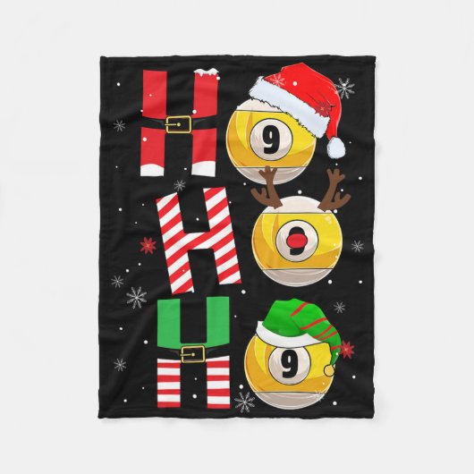 Grappige kerst biljart Ho Ho Kerstmis Matching P Fleece Deken (Voorkant)
