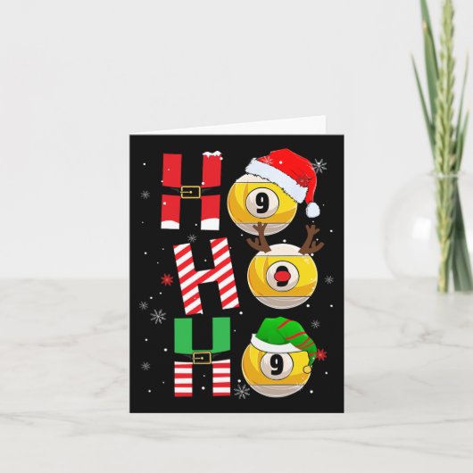 Grappige kerst biljart Ho Ho Kerstmis Matching P Kaart (Voorkant)