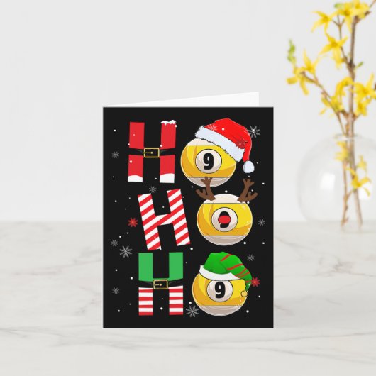 Grappige kerst biljart Ho Ho Kerstmis Matching P Kaart (Gele Bloem)