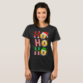 Grappige kerst biljart Ho Ho Kerstmis Matching P T-shirt (Voorkant volledig)