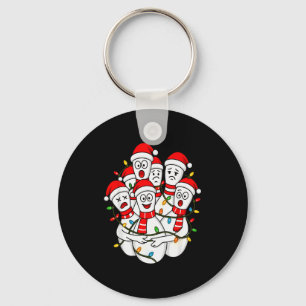 Grappige Kerst Bowling Kerstman Bowling Ns Team Ma Sleutelhanger