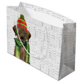 Grappige kerst chocolade labrador hond groot cadeauzakje (Achterkant Gekanteld)
