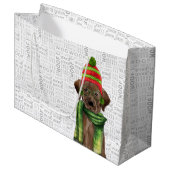 Grappige kerst chocolade labrador hond groot cadeauzakje (Voorkant Gekanteld)