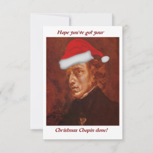 Grappige kerst Chopin - Santa Hat - Blank Inside Kaart
