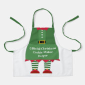 Grappige Kerst Cookie Maker Helper Elf Groen Rood Schort (Voorkant)