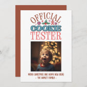 Grappige kerst Cookie Tester Feestdagenkaart (Voorkant / Achterkant)