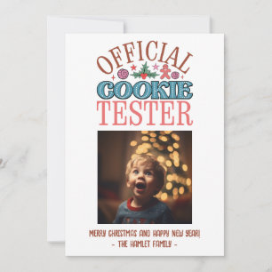 Grappige kerst Cookie Tester Feestdagenkaart