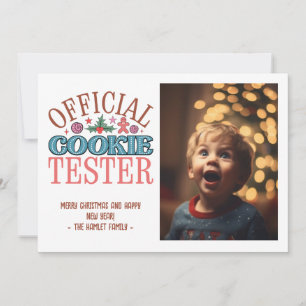 Grappige kerst Cookie Tester Feestdagenkaart