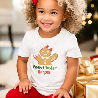 Grappige Kerst Cookie Tester Vakantie Bakken Todd Kinder Shirts