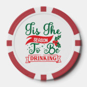 Grappige Kerst drink partij vrije drink Poker Chips (Voorkant)