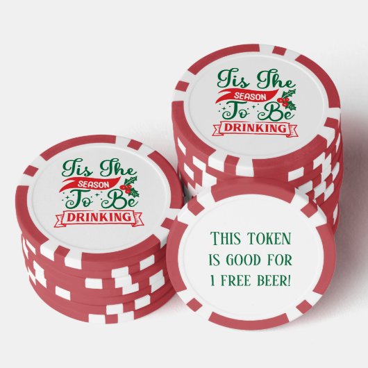 Grappige Kerst drink partij vrije drink Poker Chips (Opstapeling)