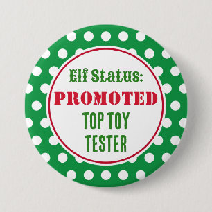 Grappige Kerst Elf Award Knop Ronde Button 7,6 Cm
