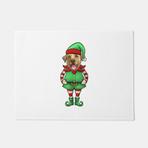 Grappige Kerst Elf Geel Lab Hond Geel Labrador Deurmat