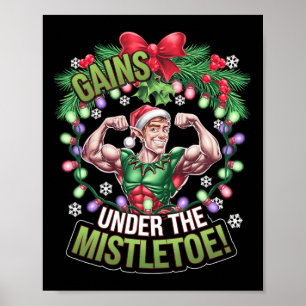 Grappige Kerst Elf Gym Workout Resultaten Onder De Poster