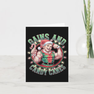 Grappige kerst elf gym workout winsten en Snoep ca Kaart