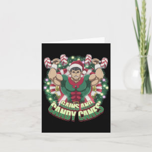 Grappige kerst elf gym workout winsten en Snoep ca Kaart