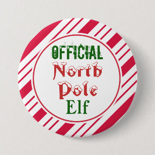 Grappige Kerst Elf Knoop Speld Ronde Button 7,6 Cm