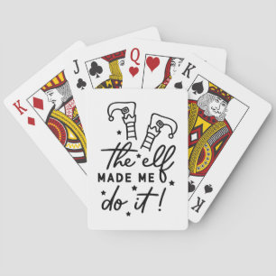 Grappige Kerst Elf liet me het doen Grappig Retro  Pokerkaarten