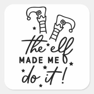 Grappige Kerst Elf liet me het doen Grappig Retro Vierkante Sticker