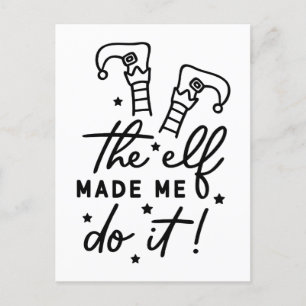Grappige kerst elf maakte me Doe het Grappig Retro Uitnodiging Briefkaart