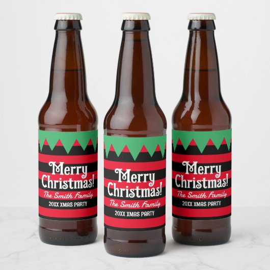 Grappige Kerst elf ontwerp bier flesetiketten Bier Etiket (Flessen)