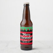 Grappige Kerst elf ontwerp bier flesetiketten Bier Etiket (Voorkant)