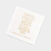 Grappige Kerst Feestdagen Corporate Gepersonalisee Folie Servetten (Links)