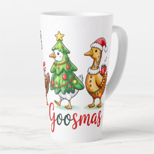 Grappige kerst Gekke gans Latte Mok