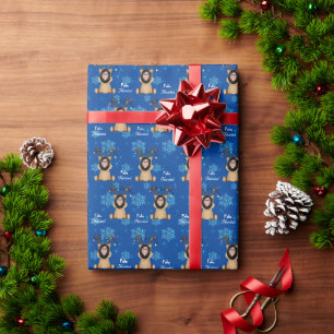 Grappige kerst Gepersonaliseerde foto gezicht Spaa Cadeaupapier