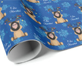 Grappige kerst Gepersonaliseerde foto gezicht Spaa Cadeaupapier (Rol Hoek)