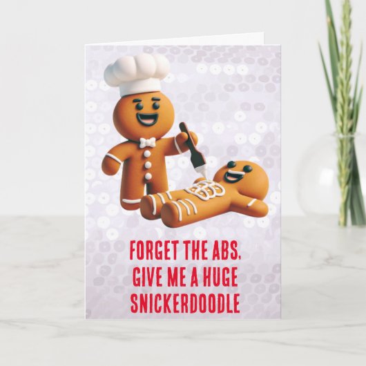 Grappige Kerst: Gingerbread Enorme Snickerdoodle Kaart (Voorkant)