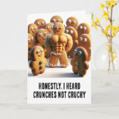 Grappige Kerst: Gingerbread mannen zes pack abs Kaart (Gele Bloem)
