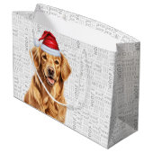 Grappige Kerst Golden Retriever Hond Vakantie Groot Cadeauzakje (Achterkant Gekanteld)