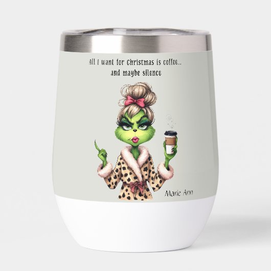 Grappige Kerst Grumpy Green Bont Vrouwen-Mom (Achterkant)