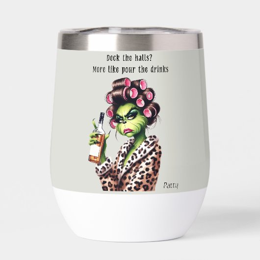 Grappige Kerst Grumpy Green Bont Vrouwen-Mom (Achterkant)