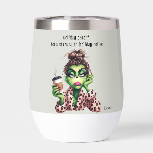 Grappige Kerst Grumpy Green Bont Vrouwen-Mom (Achterkant)