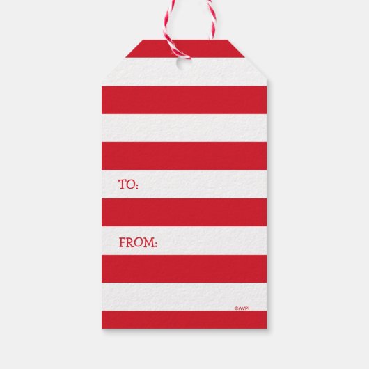 Grappige Kerst Hond Likks Pool Cadeaulabel (Achterkant)