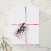 Grappige Kerst Hond Likks Pool Cadeaulabel (Met Touw)