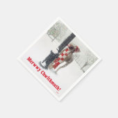 Grappige Kerst Hond Likks Pool Servetten (Hoek)