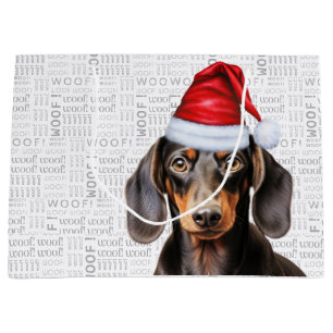 Grappige Kerst Hond Teckel Liefhebber Woof woorden Groot Cadeauzakje