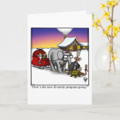 Grappige Kerst Humor Wenskaart Kaart (Gele Bloem)